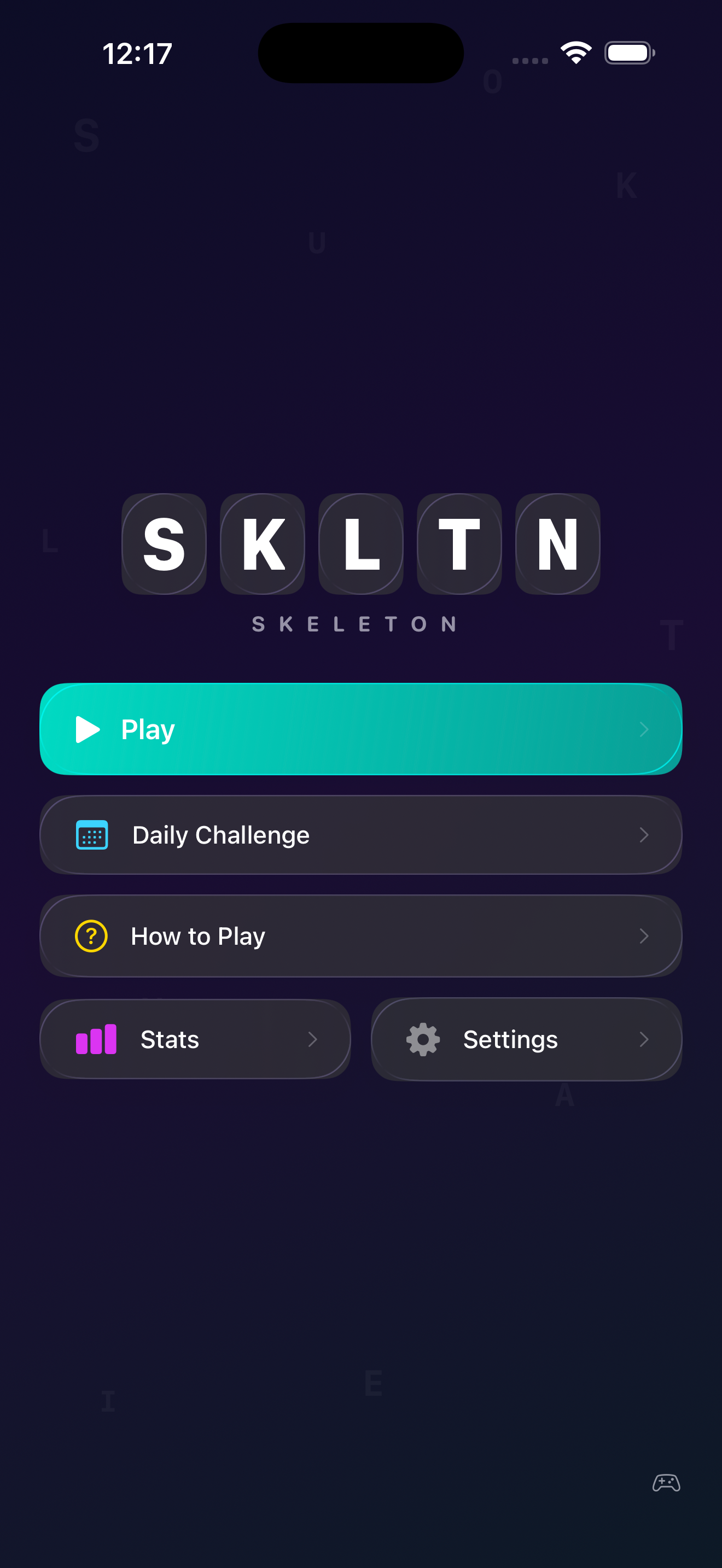 SKLTN main menu